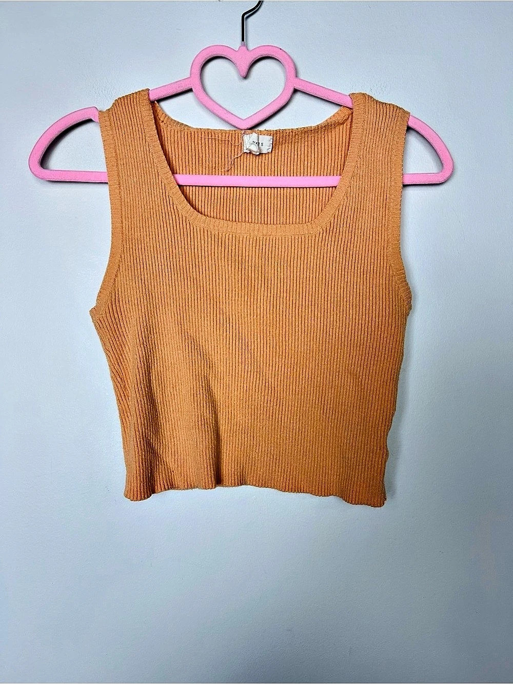 L.A. Hearts Ribbed Tank Top in Orange Size Medium